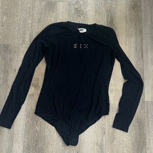 MM6 Maison Margiela Black Studded Six Bodysuit